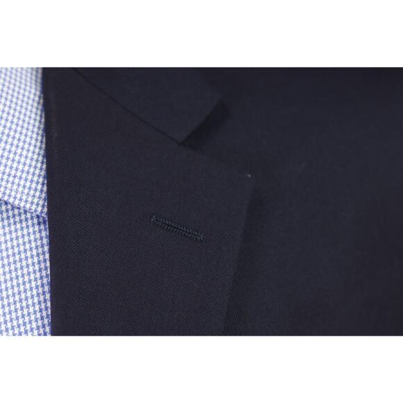 Hickey Freeman Navy Blue Blazer Metal Logo Buttons Jacket Wool 40R - Picture 4 of 8